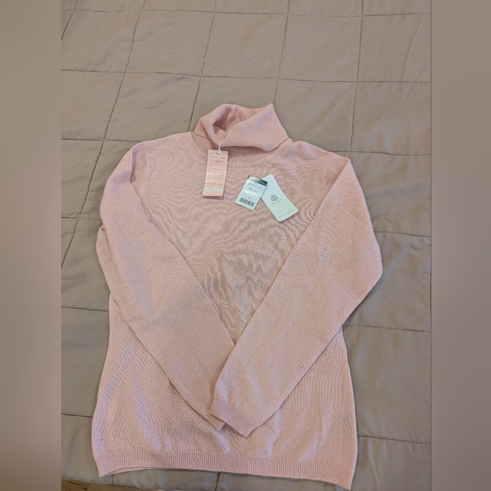 Light Pink Wool Turtleneck Sweater